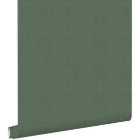 ESTAhome papier peint lin vert olive grisé - 0,53 x 10,05 m - 139240