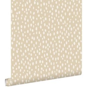 ESTAhome papier peint à motif de petits points beige - 0,53 x 10,05 m - 139554