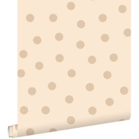 ESTAhome papier peint à motif de petits points beige - 0.53 x 10.05 m - 139730