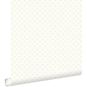 ESTAhome papier peint à motif de petits points blanc brillant - 53 cm x 10,05 m - 115745