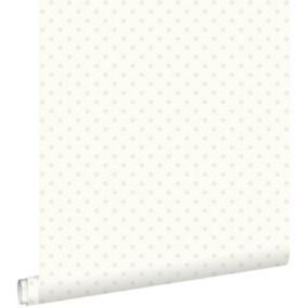 ESTAhome papier peint à motif de petits points blanc et argent - 53 cm x 10,05 m - 137006