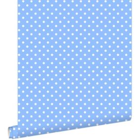 ESTAhome papier peint à motif de petits points bleu clair - 53 cm x 10,05 m - 138103