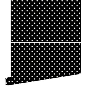 ESTAhome papier peint à motif de petits points noir et blanc - 53 cm x 10,05 m - 138501