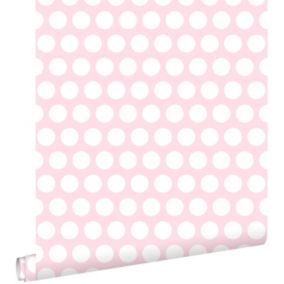 ESTAhome papier peint à motif de petits points rose clair - 53 cm x 10,05 m - 138721