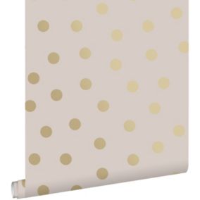 ESTAhome papier peint à motif de petits points rose clair et or - 0,53 x 10,05 m - 139244