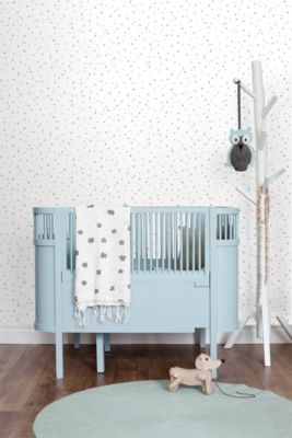 ESTAhome papier peint à motif de petits points rose, vert menthe et bleu gris 53 cm x 10.05 m