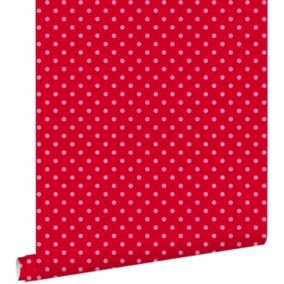 ESTAhome papier peint à motif de petits points rouge et rose - 53 cm x 10,05 m - 115740