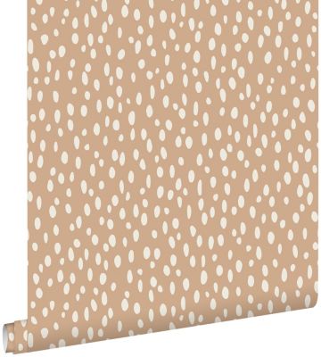 ESTAhome papier peint à motif de petits points terracotta claire 53 cm x 10.05 m