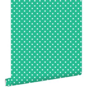 ESTAhome papier peint à motif de petits points vert - 53 cm x 10,05 m - 138104