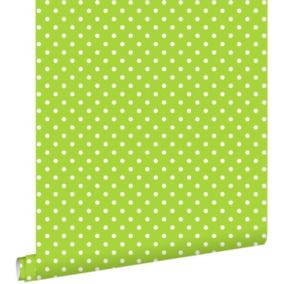 ESTAhome papier peint à motif de petits points vert citron - 53 cm x 10,05 m - 115743