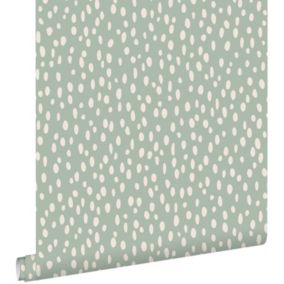 ESTAhome papier peint à motif de petits points vert menthe et blanc - 0,53 x 10,05 m - 139256