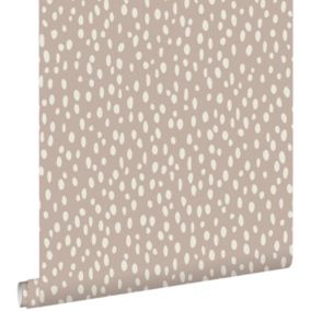 ESTAhome papier peint à motif de petits points vieux rose et blanc - 0,53 x 10,05 m - 139255