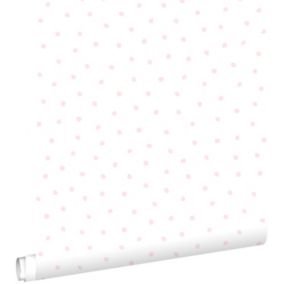 ESTAhome papier peint à motif de points rose clair et blanc - 53 cm x 10,05 m - 138936