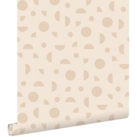 ESTAhome papier peint motif graphique beige - 50 x 900 cm - 139749