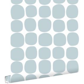 ESTAhome papier peint motif graphique bleu clair et blanc - 0,53 x 10,05 m - 139088