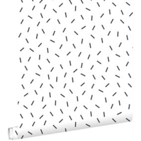 ESTAhome papier peint motif graphique noir et blanc - 0,53 x 10,05 m - 139064