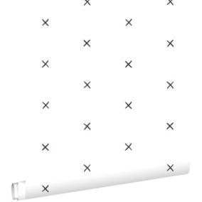 ESTAhome papier peint motif graphique noir et blanc - 0,53 x 10,05 m - 139068