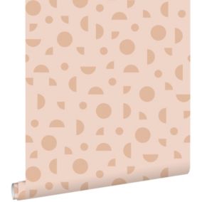 ESTAhome papier peint motif graphique rose terracotta - 50 x 900 cm - 139751