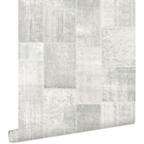 ESTAhome papier peint motif kilim gris - 53 cm x 10,05 m - 148329