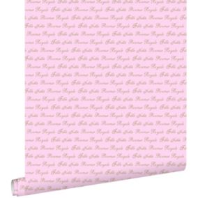 ESTAhome papier peint mots de princesses rose doux - 53 cm x 10,05 m - 114947