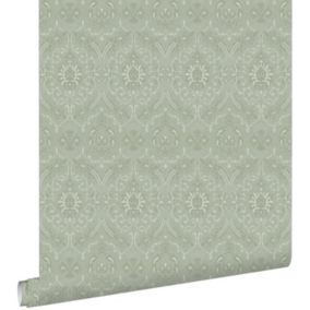 ESTAhome papier peint ornement vert menthe grisé - 50 x 900 cm - 139640