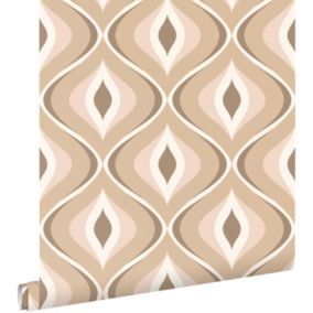 ESTAhome papier peint ornements au style rétro beige et marron - 50 x 900 cm - 130985