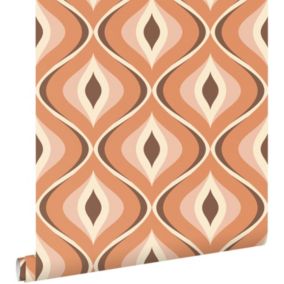 ESTAhome papier peint ornements au style rétro orange et marron - 50 x 900 cm - 130986