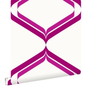 ESTAhome papier peint ornements au style rétro rose et blanc - 53 cm x 10,05 m - 135443