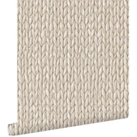 ESTAhome papier peint osier tissé beige crème clair - 53 cm x 10,05 m - 148699