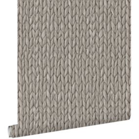 ESTAhome papier peint osier tissé gris chaud grisé - 53 cm x 10,05 m - 148701