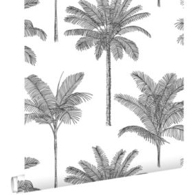 ESTAhome papier peint palmiers noir et blanc - 0,53 x 10,05 m - 139162