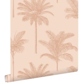 ESTAhome papier peint palmiers rose terracotta - 0.53 x 10.05 m - 139741