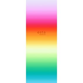 ESTAhome papier peint panoramique arc-en-ciel rose, rouge et orange - 100 x 279 cm - 156506