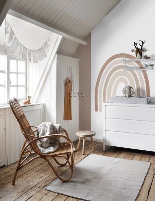 ESTAhome papier peint panoramique arc en ciel terracotta, rose clair et ...