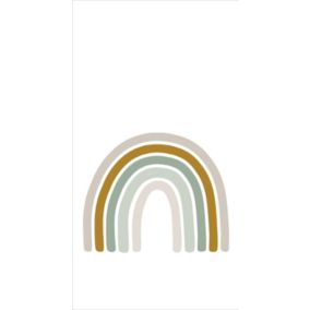 ESTAhome papier peint panoramique arc en ciel vert grisé, jaune ocre et beige - 1,5 x 2,79 m - 159054