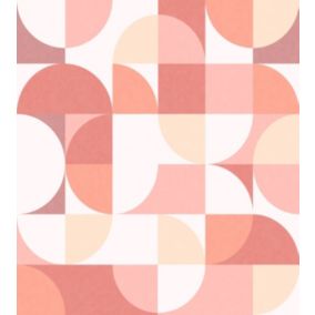 ESTAhome papier peint panoramique cercles de style Bauhaus nuances roses - 250 x 279 cm - 159365