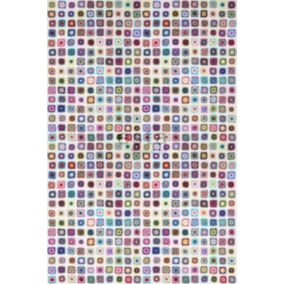 ESTAhome papier peint panoramique couverture en crochet multicolore - 100 x 279 cm - 158112