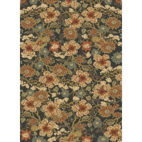 ESTAhome papier peint panoramique fleurs marron et cervine - 2 x 2.79 m - 159412