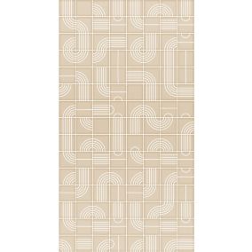 ESTAhome papier peint panoramique graphique 3D beige - 150 x 279 cm - 159363