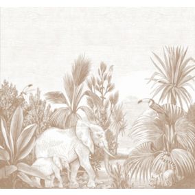 ESTAhome papier peint panoramique jungle beige - 3 x 2,79 m - 159062