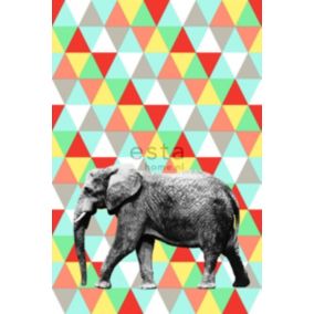 ESTAhome papier peint panoramique éléphant multicolore - 200 x 279 cm - 158707