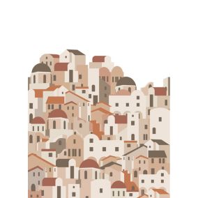 ESTAhome papier peint panoramique maisons méditerranéennes terracotta - 200 x 279 cm - 159259