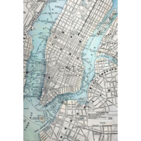 ESTAhome papier peint panoramique plan de New York gris et bleu - 186 x 279 cm - 157702