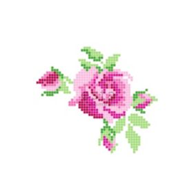 ESTAhome papier peint panoramique rose en crochet rose et vert - 200 x 279 cm - 158108