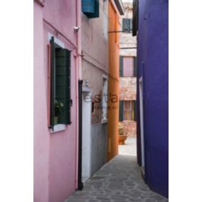 ESTAhome papier peint panoramique rue rose, violet et orange - 186 x 270 cm - 156511