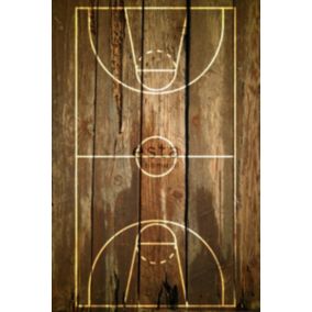 ESTAhome papier peint panoramique terrain de basketball marron - 186 cm x 2,79 m - 158802