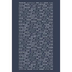 ESTAhome papier peint panoramique textes maritimes bleu - 1,86 x 2,79 m - 158845