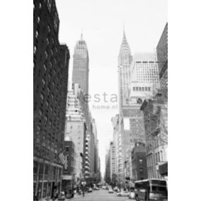 ESTAhome papier peint panoramique vue sur les rues de New York noir et blanc - 186 x 279 cm - 157706