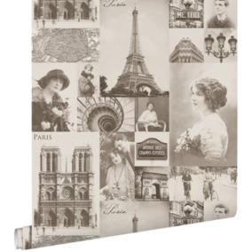 ESTAhome papier peint Paris brun sépia - 53 cm x 10,05 m - 138148
