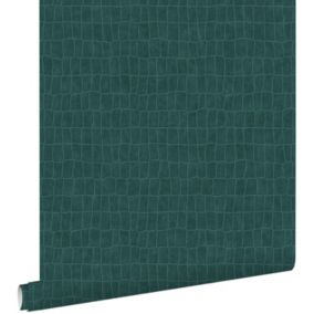 ESTAhome papier peint peau de crocodile vert émeraude - 0,53 x 10,05 m - 139188
